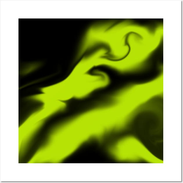 Abstract 3 - Black and Lime Green Wall Art by LAEC